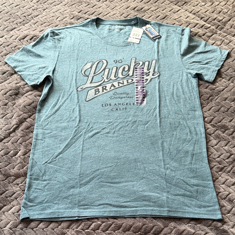Lucky Brand Men's Teal Graphic Tee Size Medium